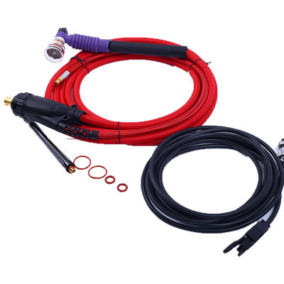 Cutting Industry Red and Black WT125F TIG Welding Torches with Glass Cup Performance