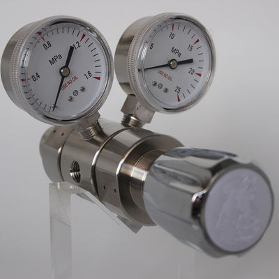 High Pressure Laboratory Stainless Steel Oxygen Regulator with Dual Stage W21.8 G5/8
