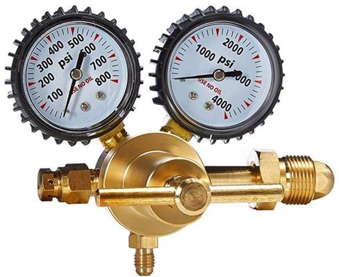 High Pressure CGA580 Inlet and 1/4'' Flare M Outlet Connection Gas Nitrogen Regulator for NO2