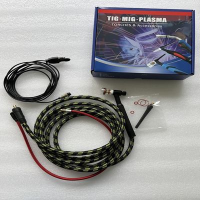 TIG Torch Set Air Cooled Welding Gun with 4m Cable 9mm Hole Diameter Black Green 1.2KG