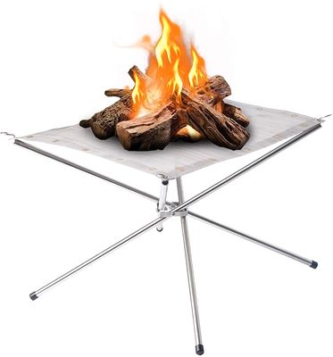 Tabletop Bio Fire Pit Collapsing Steel Mesh Fireplace for Camping Backyard and Garden