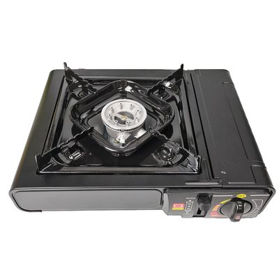 Portable Brushed Stainless Steel Camping Gas Stove for High Pressure Windproof Cooking