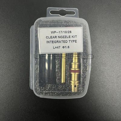 Wp17/18/26 Tig Welding Torch Clear Nozzle Kit Integrated Type L 47 1.6 for Glass Cups