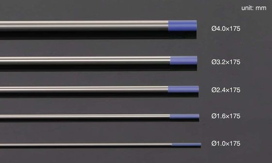 Blue 2% Lanthanated TIG 1/16'' 3/32'' 1/8''x 7'' 10 Pack WL20 Ground Finish Tungsten Electrodes for TIG Welding