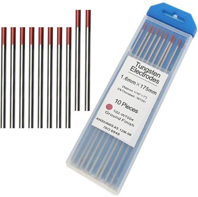 WT20 1.6mm Tungsten Electrodes for TIG Welding Red Head 2% Thoriated Performance