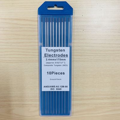 WE3 Tungsten Electrodes Black Head Composite Tungsten 2.4mm*175mm Ideal for TIG Welding