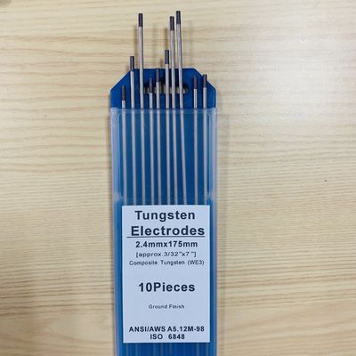 WE3 Tungsten Electrodes Black Head Composite Tungsten 2.4mm*175mm Ideal for TIG Welding