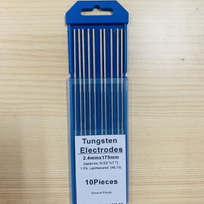 2.4mm*175mm WL15 Tungsten Electrodes TIG Welding Consumables with Customized Support