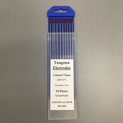 Tungsten Electrodes Welding Rod Red Tip 2% Thoriated 2.4mm*175mm For TIG Welding
