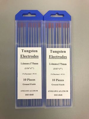 Tungsten Electrodes Welding Rod Red Tip 2% Thoriated 2.4mm*175mm For TIG Welding