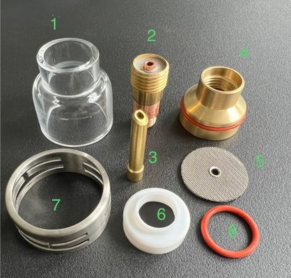 Better Gas Coverage Guaranteed with TIG Accessories Champagne Clear Nozzle Kit 54NQCN