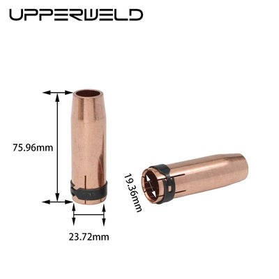 AIR Cooled MIG MAG Gas Welding Nozzle with Gas Diffuser Contact Tip Length 75.96mm