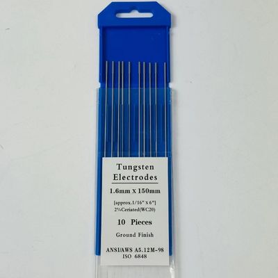 Customized ODM Support 1.6mm*150mm WC20 Tungsten Electrodes for TIG Welding Consumables