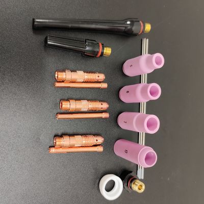 Upper WP17 18 26-10N 17Kit Gas Lens Alumina Nozzle Back Cup TIG Welding Accessories Kit Air Cooling