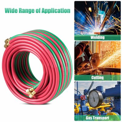 NBR Oxygen Acetylene Hose 1/4 Inch B Fittings Twin Welding Hose for 50ft Efficiency