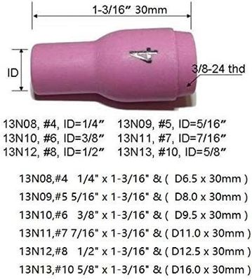 TIG Welding Torch SR WP920 24 25 Fit 13N08 13N09 13N10 13N11 13N12 13N13 Nozzle Cup 10pcs