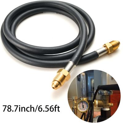 Standard UNF 5/8 inch Gas Hose for Argon CO2 Flow Meter Regulator 6.56ft Hose Included