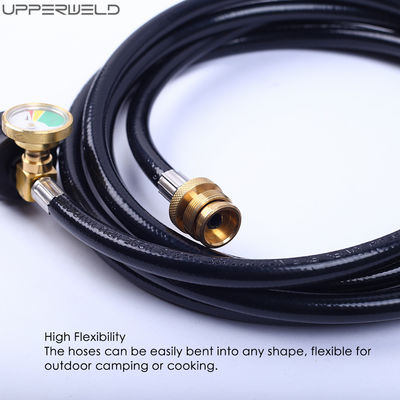 Propane Extension Burner Hose with Gauge for Burning Gas Transport and Welding Torch