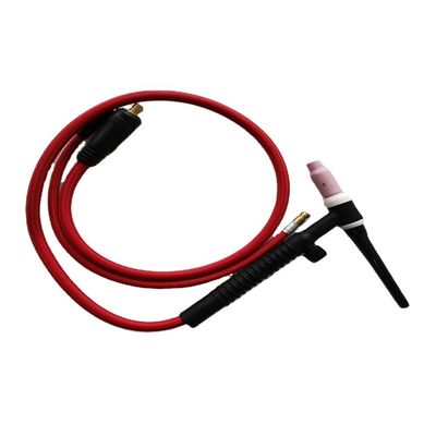 Upper WT-17 10-25EU Gas Argon Tig Torch Air-cooled Welding Gun for Metal Welding Black Red