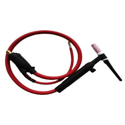 Upper WT-17 10-25EU Gas Argon Tig Torch Air-cooled Welding Gun for Metal Welding Black Red