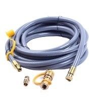 10/12/24 Feet Natural Gas Hose with Quick Connect Fittings and WELDING Hose in Silvery