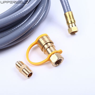 10/12/24 Feet Natural Gas Hose with Quick Connect Fittings and WELDING Hose in Silvery