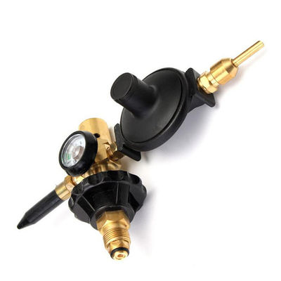 Balloon Inflator Brass Yellow Helium Gas Regulator with Hand Tight Cylinder Gauge