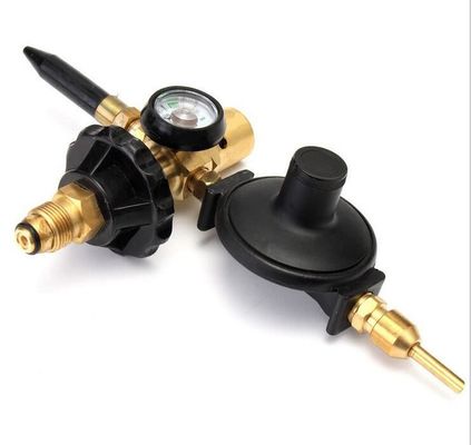 Balloon Inflator Brass Yellow Helium Gas Regulator with Hand Tight Cylinder Gauge