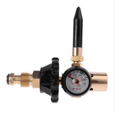Balloon Inflator Brass Yellow Helium Gas Regulator with Hand Tight Cylinder Gauge