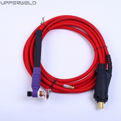 Cutting Industry Red and Black WT125F TIG Welding Torches with Glass Cup Performance