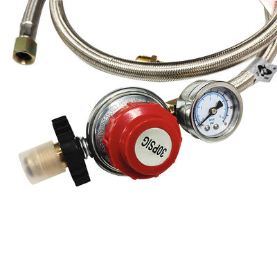 High Pressure LPG Regulator and Stainless Steel Hose for Stove Connection 5 FT Length