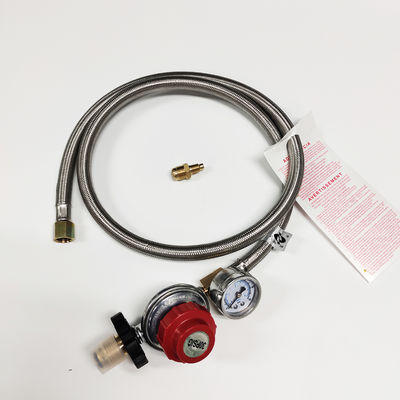 High Pressure LPG Regulator and Stainless Steel Hose for Stove Connection 5 FT Length