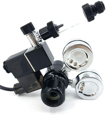Fish Tank CO2 Regulator with Check Valve Dual Gauge Display CGA320 Thread Solenoid 110V