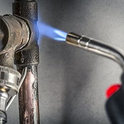 Trigger-Start Propane Gas Welding Torch with Short-Neck Burner and Easy Push Ignition