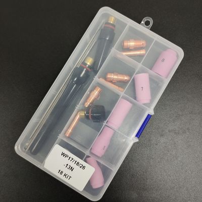 0.28KG Alumina Nozzle Collet Body Electrode Insulator TIG Welding Torch Consumables Kit for WP-17/18/26 13N 18pcs