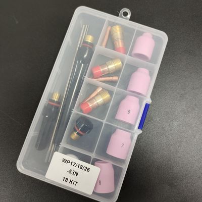 OBM Alumina Nozzle Collet Body Electrode Insulator TIG Welding Torch Consumables Kit for WP-17/18/26 53N 18pcs