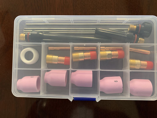 OBM Alumina Nozzle Collet Body Electrode Insulator TIG Welding Torch Consumables Kit for WP-17/18/26 53N 18pcs