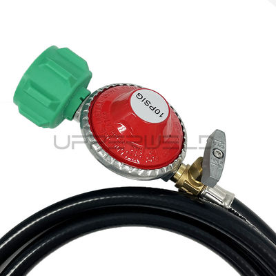 5FT LPG Hose and Valve Adjustable 0-5PSI Pressure Propane Regulator for Gas Cylinder