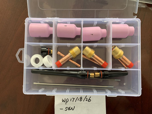 WP-17/18/26 TIG Welding Torch Consumables Kit for 1.6mm/2.4mm/3.2mm Electrodes 18pcs