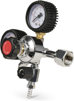 Thread Size W21.8 G5/8 Dual Gauge CO2 Draft Beer Regulator for Beer Keg and CO2 Tank