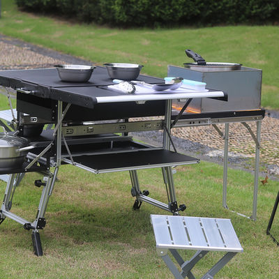 Multifunctional Aluminum Camping Table for Easy Cooking and BBQ in Outdoor Activities