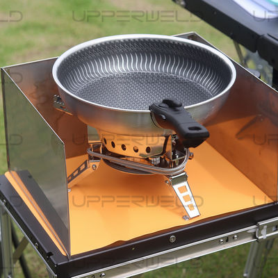 Modern Design Camping Kitchen Table with Storage Cupboard White Paper Box Package Method
