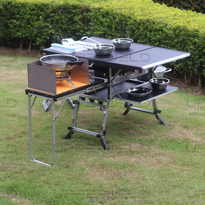 Aluminum Stainless Steel Folding Camping Table for Portable Kitchen in Car or House