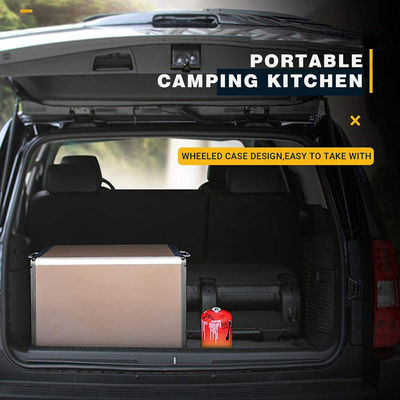 Outdoor Camping Kitchen Folding Aluminum Table for RVing BBQ Party Picnics Heavy-Duty