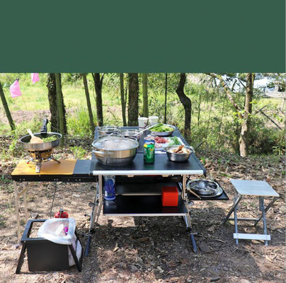 Outdoor Camping Kitchen Folding Aluminum Table for RVing BBQ Party Picnics Heavy-Duty