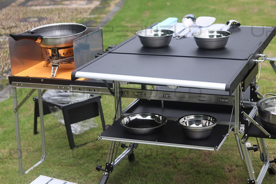 Outdoor Camping Kitchen Folding Aluminum Table for RVing BBQ Party Picnics Heavy-Duty