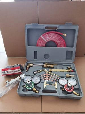 Welding Cutting Kit Oxygen Acetylene Gas Regulator with Twin Hose and Cutting Nozzle