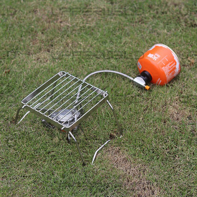 Mini Camping Stove Stainless Steel Foldable Propane Butane Stove with Carrying Case