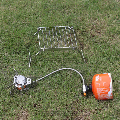 Mini Camping Stove Stainless Steel Foldable Propane Butane Stove with Carrying Case