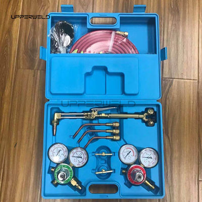 Forged Brass Body Portable Oxy Brazing Welder Tool Set with Two Hose Regulator Gauges